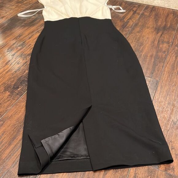 Ted Baker - Black and white evening dress 100% silk top portion size 1 US size 4 - Picture 11 of 11